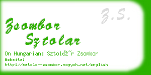 zsombor sztolar business card